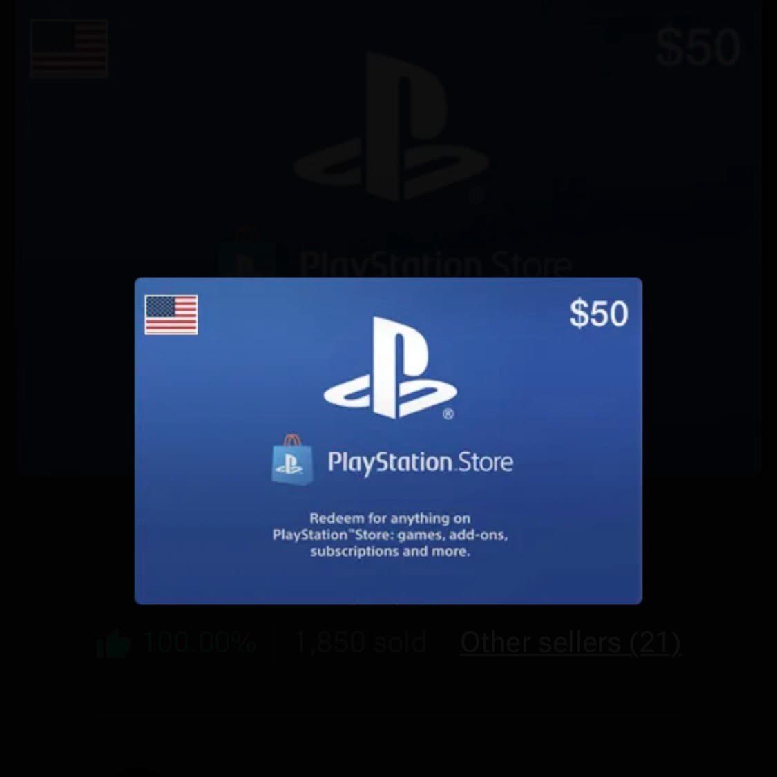 PSN Gift Card USD 50 (US) product image