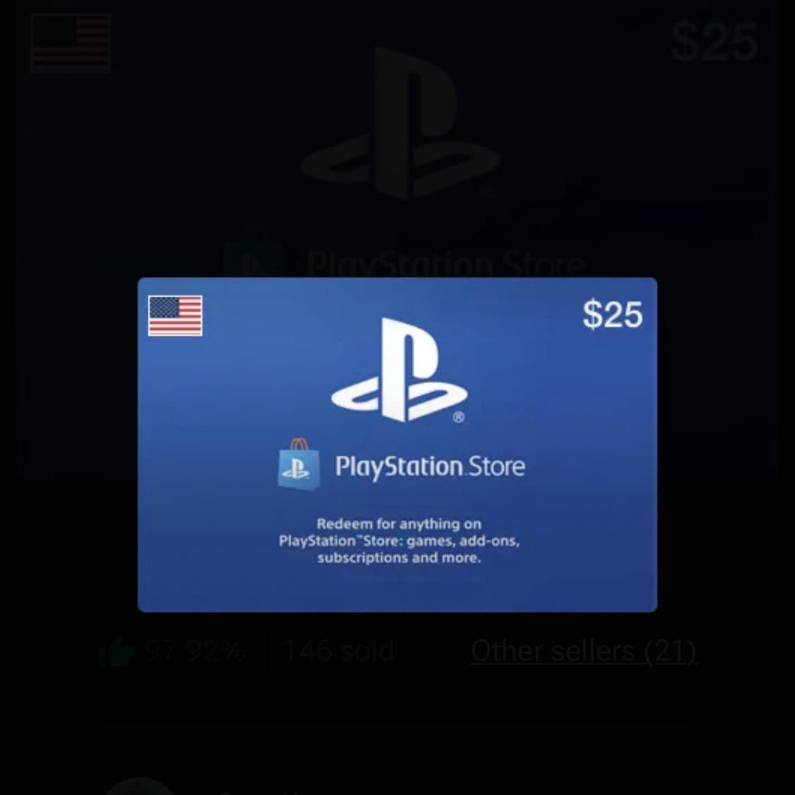 PSN Gift Card USD 25 (US) product image